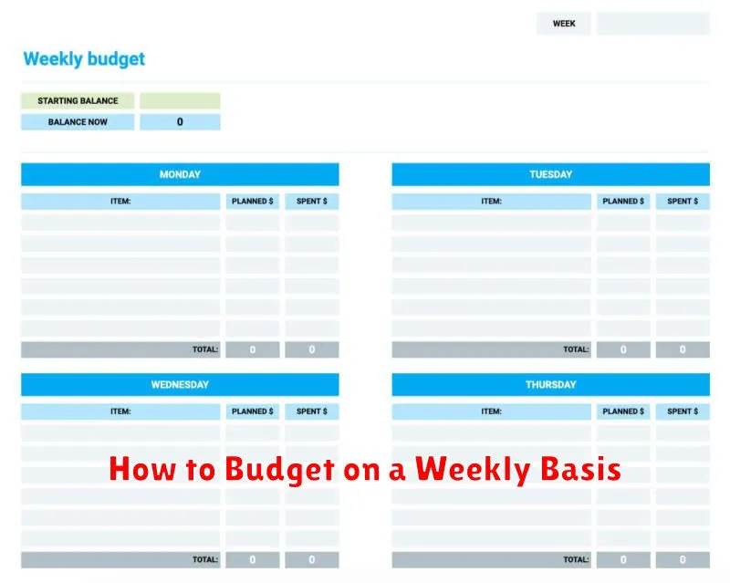 How to Budget on a Weekly Basis