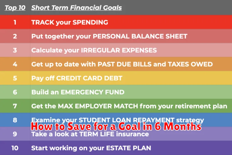 How to Save for a Goal in 6 Months